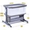 Spanspace 5-in-1 Baby Bassinet Bedside Sleeper for Newborns, Baby Crib with Mosquito Net, 6-Height Adjustable, Foldable Travel Bassinet with Wheels, Breathable 3D Wool Mattress and Rocking Mode, Gray